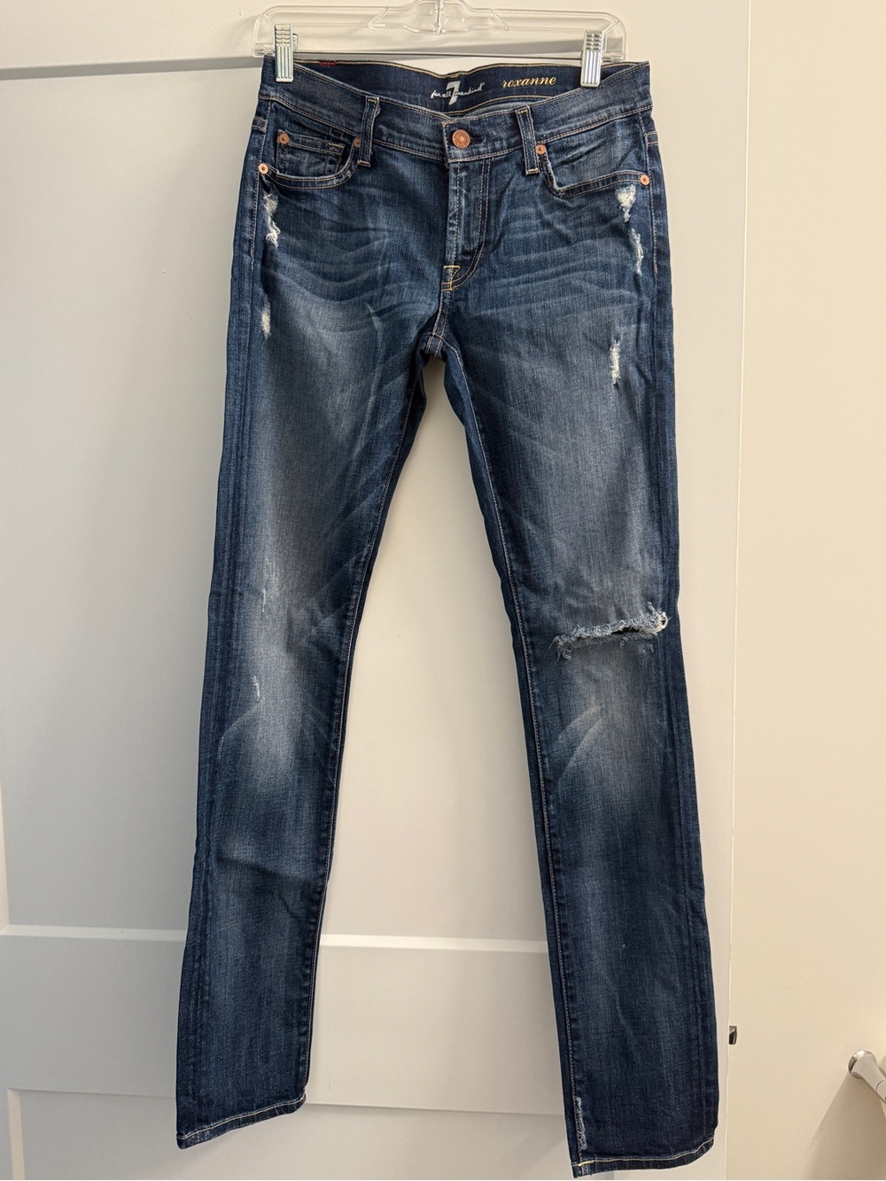 7 For All Mankind Roxanne Dark Denim, Size 27